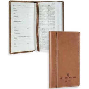 Marin - English Tan Weekly Dated Pocket Journal With Personal Information Sections