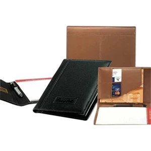 Signature - Top Grain Cowhide Leather Junior Padfolio With Standard 5" X 8" Ruled Note Pad