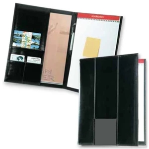 Newport - Dual Tone Contemporary Style Non Zippered Padfolio With Slim Vertical Panels