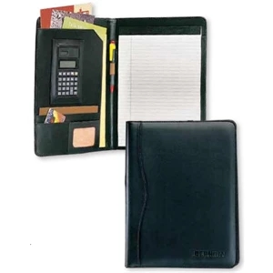 Classic - Calculator Padfolio With Large Flap Pocket And Curved Spin Trim