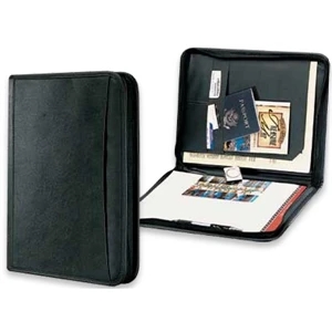 Classic Valueplus - Black Portfolio With Flap Pocket And Curved Edge Exterior Pocket