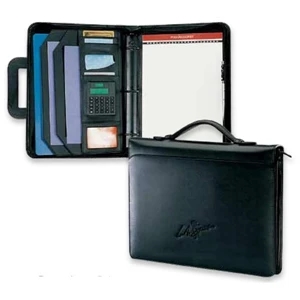 Classic Opportunist - Simulated Leather 3-ring Portfolio With Calculator And 3 Ring Binder