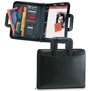 Classic - Calculator 3-ring Portfolio With A 1 1/2" Deep Interior Gusset Pocket