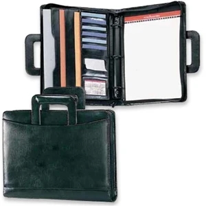 Atlantis - Leather 1 1/4" 3-ring Portfolio Features 1 1/2" Gusset Pocket With Id Window