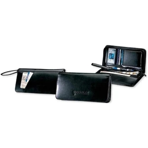 Atlantis - Leather Travel Wallet Features Exterior Pocket For Boarding Passes And I.d. Window
