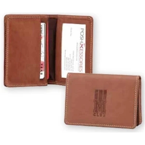 Marin - Pu Leather Business Card Holder Case, Gusseted Card Pocket Can Hold 40 Cards