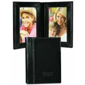Atlantis - Leather Bi-fold Vertical Photo Frame With Easy Open Magnetic Closure