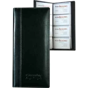 Atlantis - Bond Cowhide Leather 4-row Business Card Holder Case. Hold 96 Business Cards