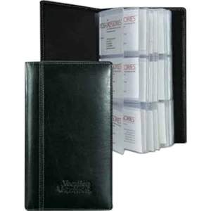 Atlantis - Bond Cowhide Leather 3-row Business Card Holder Case . Holds Up To 72 Bus