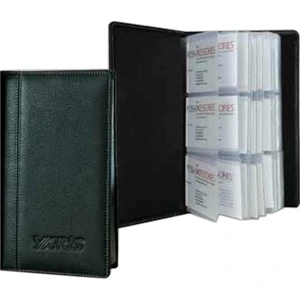 Signature - Full Grain Leather 3-row Business Card Holder Case. Hold 72 Business Cards