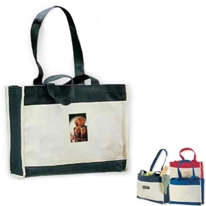 Malibu - Red - Canvas Tote Bag With Attention Getting Color Accents And Velcro (r) Closure