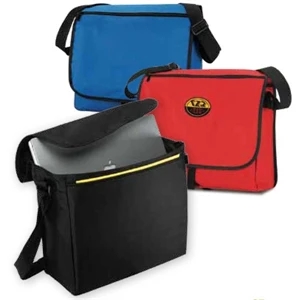 Route 1 - Black - Polyester Canvas Messenger Bag With Spacious Top Loading Main Compartment