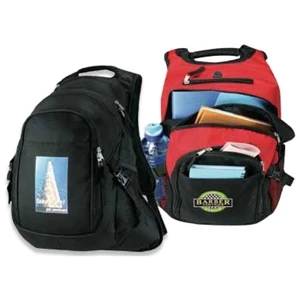 Pilot - Black - Polyester Canvas Laptop Backpack With Ergonomic Padded Back Panel