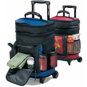 19th Hole - Polyester Canvas Wheeled Cooler With Telescoping Pull Handle