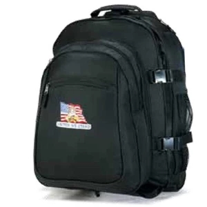 Traveler - Polyester Canvas Rolling Double Backpack With Inline Skate Wheels
