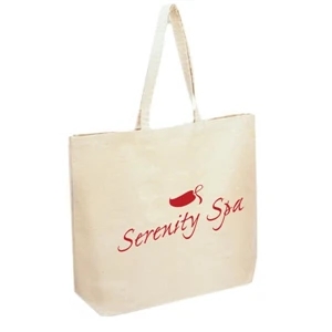 A 13 Oz. Large Cotton Canvas Tote Bag With 23 Inch Handles And Velcro Closure
