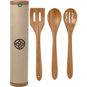 Homestyles (tm) Eco - Bamboo Set With Serving Spoon, Strainer Spoon And Spatula