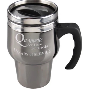 Roadster - Stainless Steel - 14 Oz Travel Mug With Rubberized Contour Handle