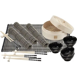 Homestyles (tm) - Bamboo Steamer Set Includes Steamer, Chop Sticks, Rests, Place Mats And Bowls