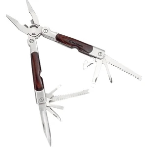 Tool Zone (tm) - Wood Multi-tool With Pliers, Wire Cutter, Screwdrivers, Straight Blade And More