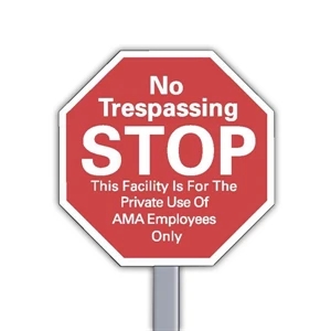 9" X 9" Stop Sign Reflective Security Yard Sign Made Of White Polyethylene