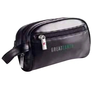 Caddy - Large, Useful Simulated Leather Bag With 2 Zip Compartments, Blank, Closeout