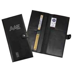 Simulated Leather Ticket/ Travel Document Wallet With Crystal Rhinestones, Closeout
