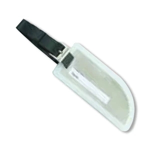 Oversized Tarnish Proof Metal Tag Housed In Soft Hide Vinyl Casing, Blank, Closeout