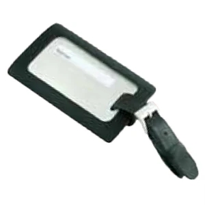 Oversized Tarnish Proof Metal Tag Housed In Soft Hide Vinyl Casing, Blank, Closeout
