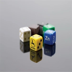 These 5/8" Custom-imprinted Opaque Dice Are Available, With Your Design On All Sides
