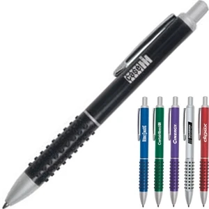 Tactile - Aluminum Satin Finish Retractable Ballpoint Pen With Rubber Grip