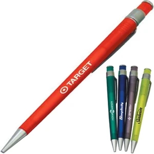 Portman - Frosted Translucent Retractable Ballpoint Pen With Pewter Finish Clip And Tip