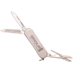 Swiss Army Type Knife, Includes Knife Blade, Nail File, Scissors And Key Ring