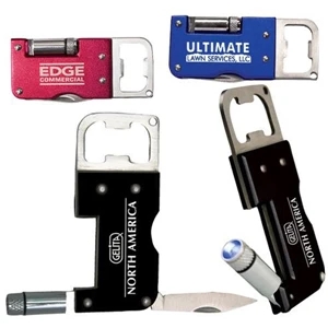 Stainless Steel Bottle Opener Features An Anodized Finish, Swing-out Led Light