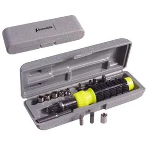 Compact And Economical 15-piece Ratchet/screwdriver Tool Set In Gray Molded Case