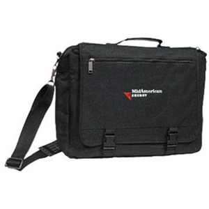 Black Cordura Nylon Briefcase With Expandable Laptop Computer Compartment