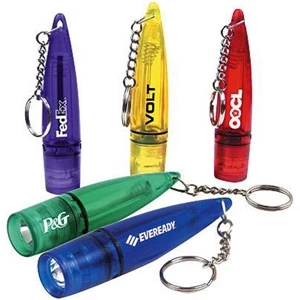 Space Age - Translucent Personal Flashlight With Key Ring, One Aaa Battery Included