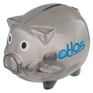 Plastic Desktop Piggy Bank With Twist Open Bottom To Access Stored Change