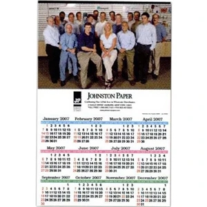 Custom Color 11" X 17", 8pt. Cast Coat Stock, Year On A Page Wall Calendar