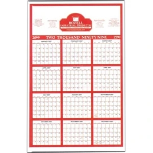 Stock Year On-a-page 22" X 34" Commercial Wall Calendar With Red And Black Ink