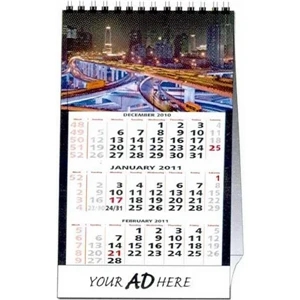 Custom Tent Desk Calendar With 12 Different Full Color Photos And Wire-o Binding