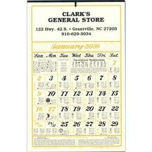 Almanac Calendar With Six Sheets Printed On The Front And Back And 3000 Info Bits