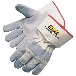 Select Split Cowhide Work Gloves. - Split Cowhide Work Gloves With White Canvas Back