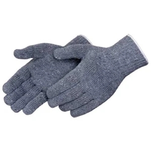 Gray - Cotton/polyester Blend Work Gloves With Shirred Elastic Back, Blank