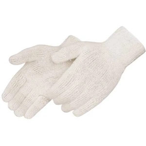 Natural - Cotton/polyester Blend Work Gloves With Shirred Elastic Back, Blank