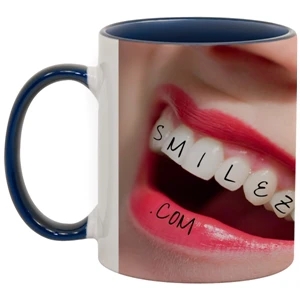 Blue - Match Full-color, Full-wrap Decoration To This 11 Oz Colored Inside And Handle Mug!
