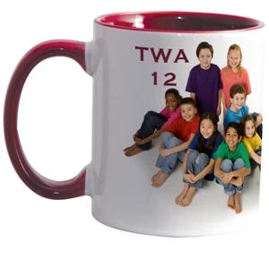 Maroon - Match Full-color, Full-wrap Decoration To This 11 Oz Colored Inside And Handle Mug!