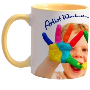 Yellow - Match Full-color, Full-wrap Decoration To This 11 Oz Colored Inside And Handle Mug!