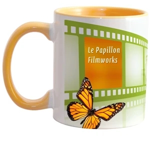 Orange - Match Full-color, Full-wrap Decoration To This 11 Oz Colored Inside And Handle Mug!