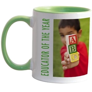 Light Green - Match Full-color, Full-wrap Decoration To This 11 Oz Colored Inside And Handle Mug!